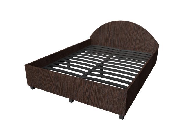 Двуспальная кровать для гостиницы со спинкой 166х206х40 см - «Comfort Style», Дуб Венге