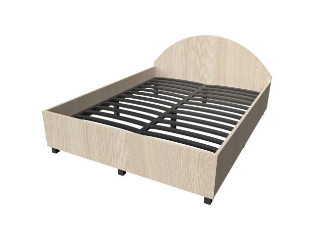 Двуспальная кровать для гостиницы со спинкой 166х206х40 см - «Comfort Style», Ясень Шимо светлый