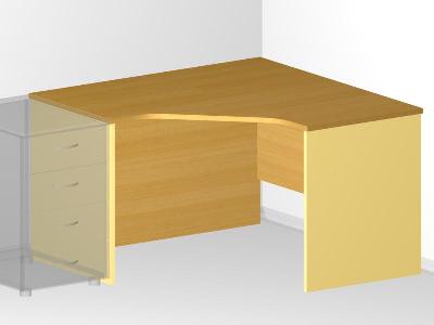 Угловой стол для офиса - 120(60)х120(60)х72 см - «Visa Style»