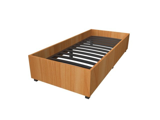 Односпальная кровать для гостиницы 96х206х40 см - «Comfort Standart», Вишня Оксфорд