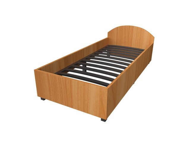 Односпальная кровать для гостиницы 96х206х75 см - «Comfort Standart», Вишня Оксфорд