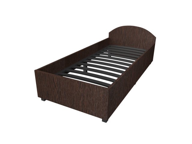 Односпальная кровать для гостиницы 96х206х75 см - «Comfort Standart», Дуб Венге