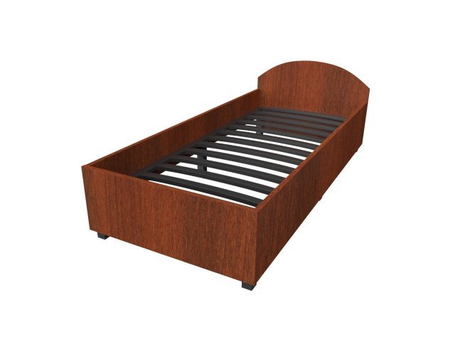 Односпальная кровать для гостиницы 96х206х75 см - «Comfort Standart», Орех