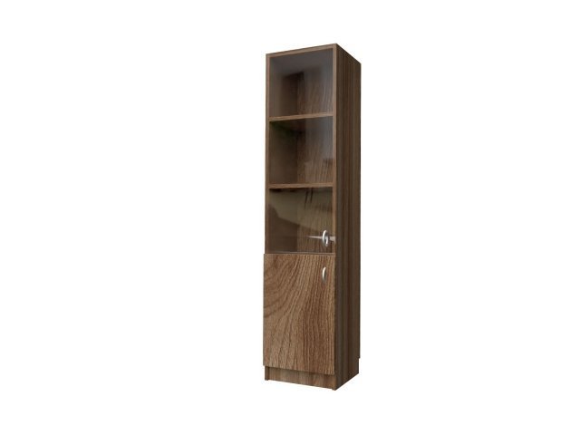 Комбинированный шкаф для гостиницы 45х44х215 см - «Comfort Standart», Ясень Шимо тёмный