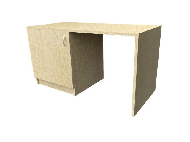 Прямой стол с тумбой и выдвижным ящиком для гостиницы 135х60х73 см - «Comfort Standart», Дуб Беленый