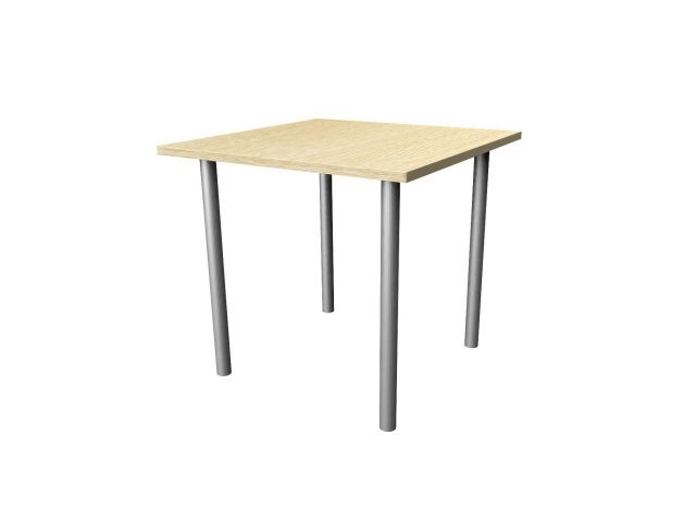 Обеденный стол на хромированных опорах для гостиницы 80х80х73 см - «Comfort Standart», Дуб Беленый