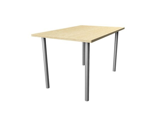 Обеденный стол на хромированных опорах для гостиницы 120х80х73 см - «Comfort Standart», Дуб Беленый