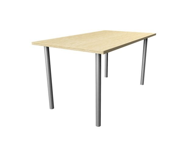 Обеденный стол на хромированных опорах для гостиницы 140х80х73 см - «Comfort Standart», Дуб Беленый