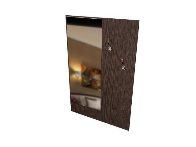 Панель из ЛДСП с зеркалом и крючками для гостиницы 90х1,8х142 см - «Comfort Standart», Дуб Венге