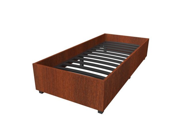 Односпальная кровать для гостиницы 96х206х40 см - «Comfort Style», Орех