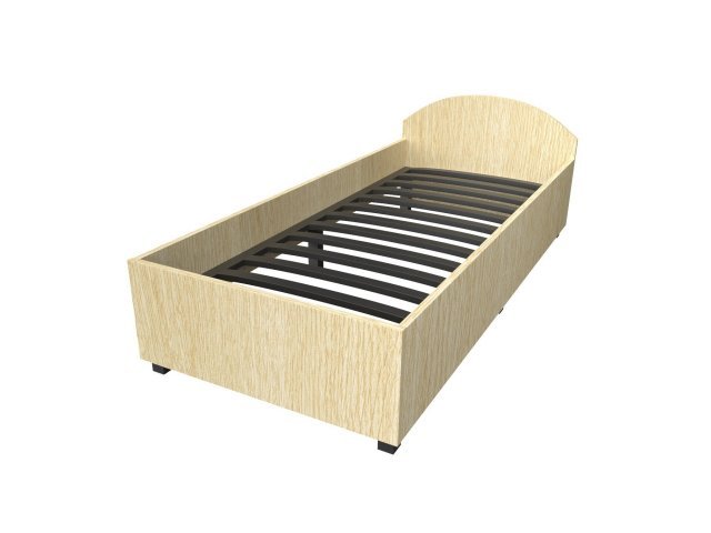 Односпальная кровать со спинкой для гостиницы 96х206х40 см - «Comfort Style», Дуб Беленый