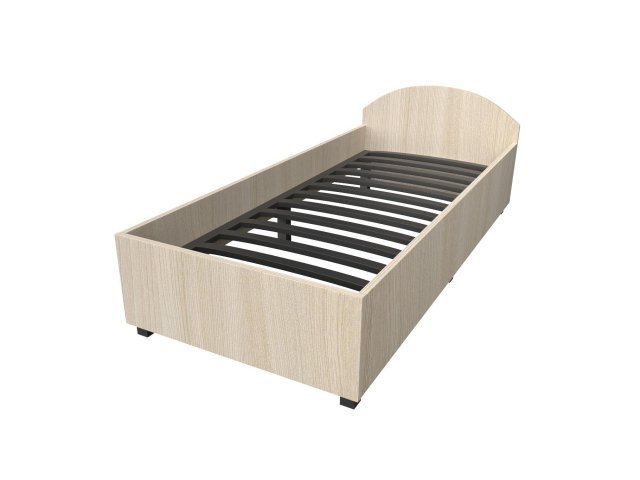 Односпальная кровать со спинкой для гостиницы 96х206х40 см - «Comfort Style», Ясень Шимо светлый