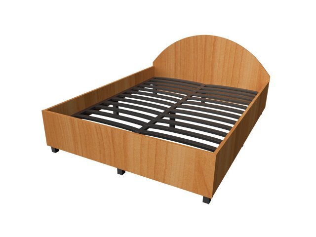 Двуспальная кровать для гостиницы со спинкой 166х206х40 см - «Comfort Style», Вишня Оксфорд