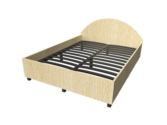 Двуспальная кровать для гостиницы со спинкой 166х206х40 см - «Comfort Style», Дуб Беленый