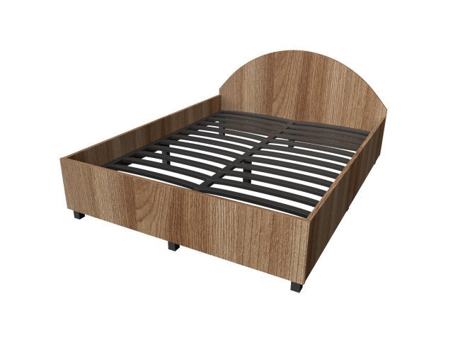 Двуспальная кровать для гостиницы со спинкой 166х206х40 см - «Comfort Style», Ясень Шимо тёмный