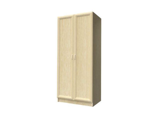 Универсальный шкаф-гардероб с 2-мя дверями для гостиницы 90х60х215 см - «Comfort Style», Дуб Беленый