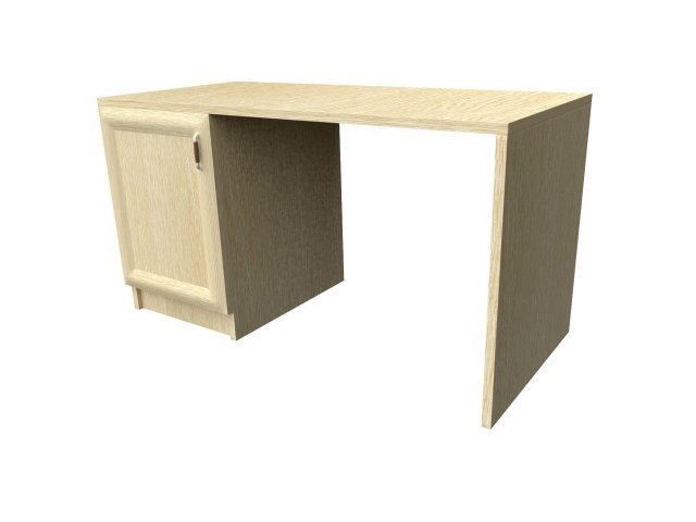 Прямой стол с тумбой для гостиницы 135х60х73 см - «Comfort Style», Дуб Беленый