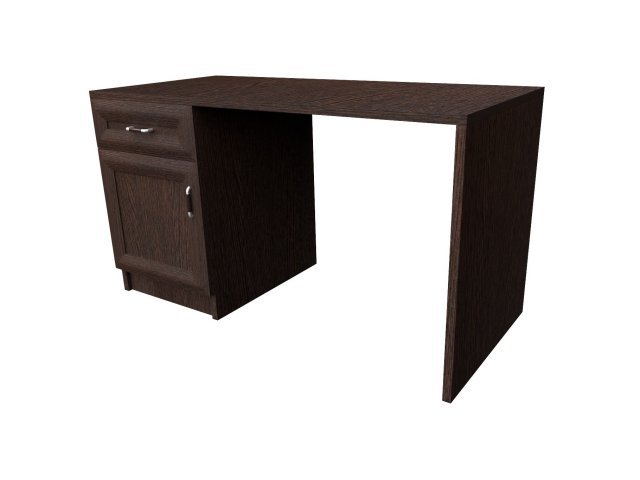 Прямой стол с ящиком и дверью для гостиницы 135х60х73 см - «Comfort Style», Дуб Венге