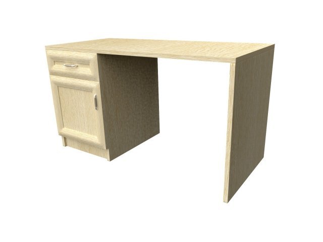 Прямой стол с ящиком и дверью для гостиницы 135х60х73 см - «Comfort Style», Дуб Беленый