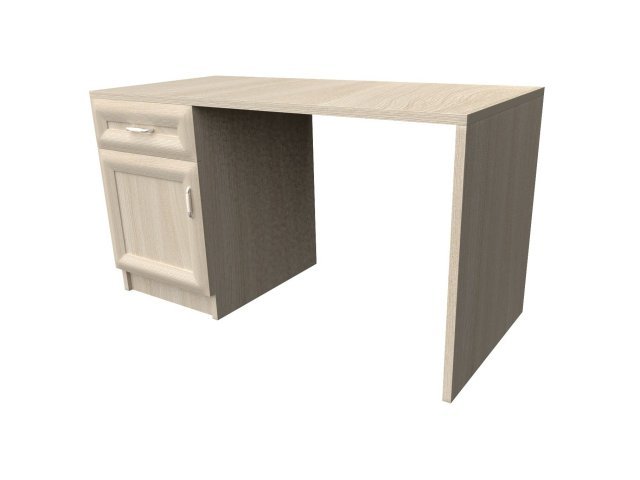 Прямой стол с ящиком и дверью для гостиницы 135х60х73 см - «Comfort Style», Ясень Шимо светлый