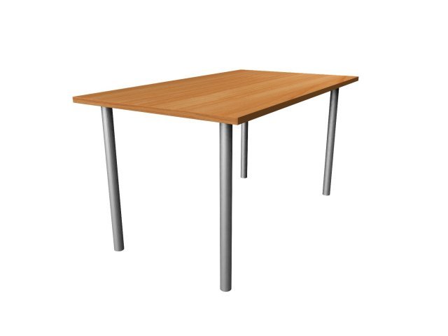 Обеденный стол на хромированных опорах для гостиницы 140х80х73 см - «Comfort Style», Вишня Оксфорд