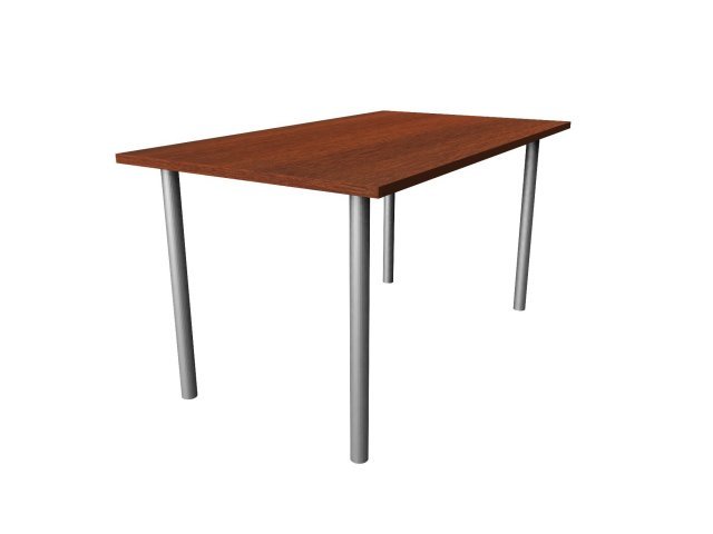 Обеденный стол на хромированных опорах для гостиницы 140х80х73 см - «Comfort Style», Орех