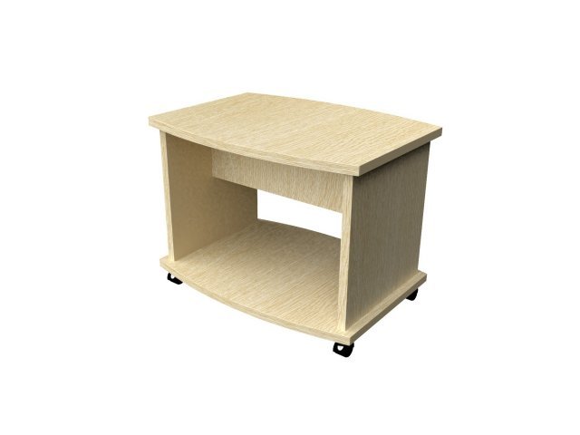 Журнальный стол с полкой для гостиницы 70х55х45 см - «Comfort Style», Дуб Беленый