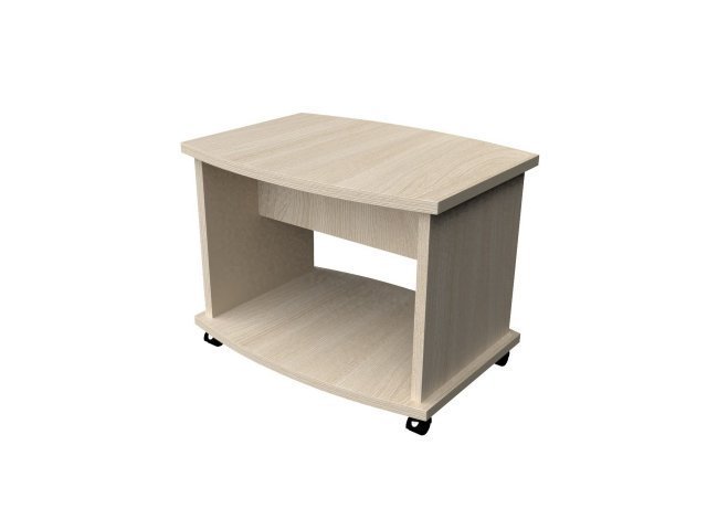 Журнальный стол с полкой для гостиницы 70х55х45 см - «Comfort Style», Ясень Шимо светлый