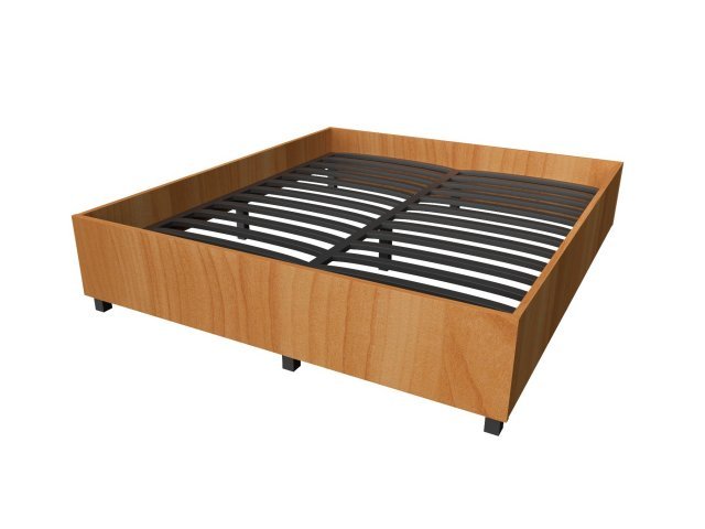 Двуспальная кровать для гостиницы 186х206х40 см - «Comfort Deko», Вишня Оксфорд
