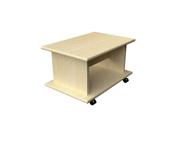 Журнальный стол с полкой для гостиницы 75х50х45 см - «Comfort Deko», Дуб Беленый