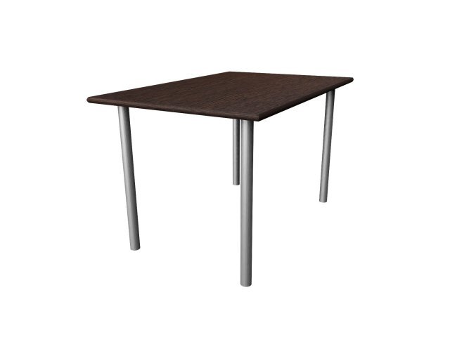 Обеденный стол на металлических опорах для гостиницы 120х80х73 см - «Comfort Deko», Дуб Венге