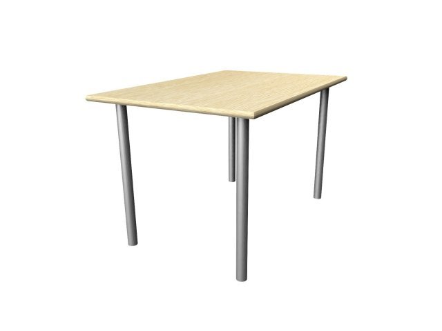 Обеденный стол на металлических опорах для гостиницы 120х80х73 см - «Comfort Deko», Дуб Беленый