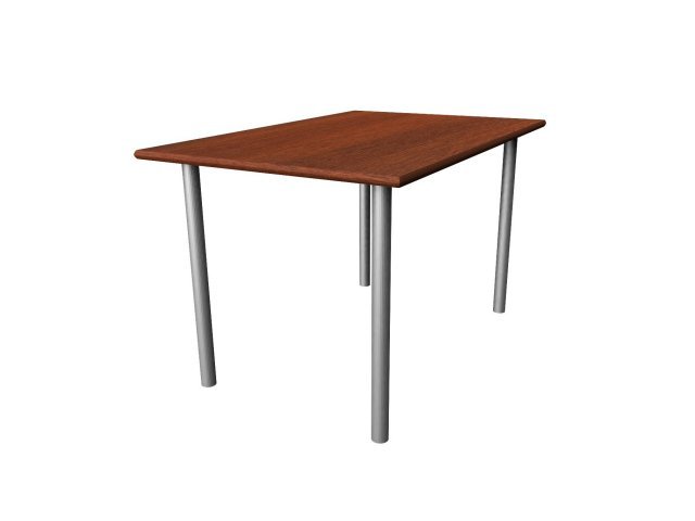 Обеденный стол на металлических опорах для гостиницы 120х80х73 см - «Comfort Deko», Орех
