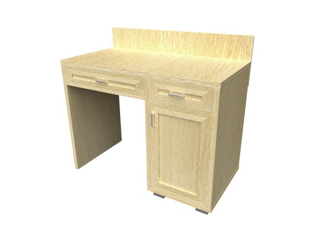 Однотумбовый стол для гостиницы 120х60х80(97) см - «Comfort Quadro», Дуб Беленый