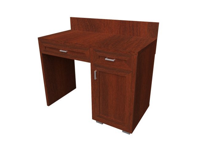 Однотумбовый стол для гостиницы 120х60х80(97) см - «Comfort Quadro», Орех