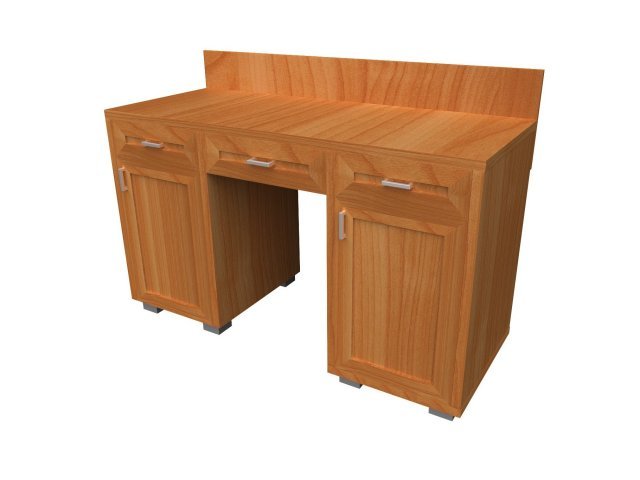 Двухтумбовый стол для гостиницы 150х60х80(97) см - «Comfort Quadro», Вишня Оксфорд