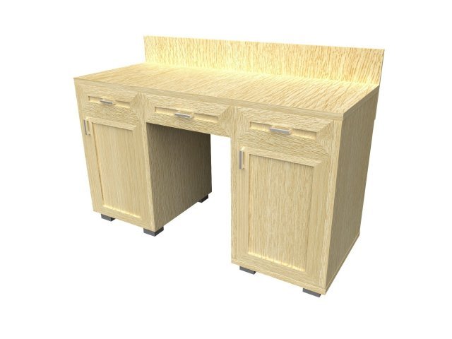 Двухтумбовый стол для гостиницы 150х60х80(97) см - «Comfort Quadro», Дуб Беленый