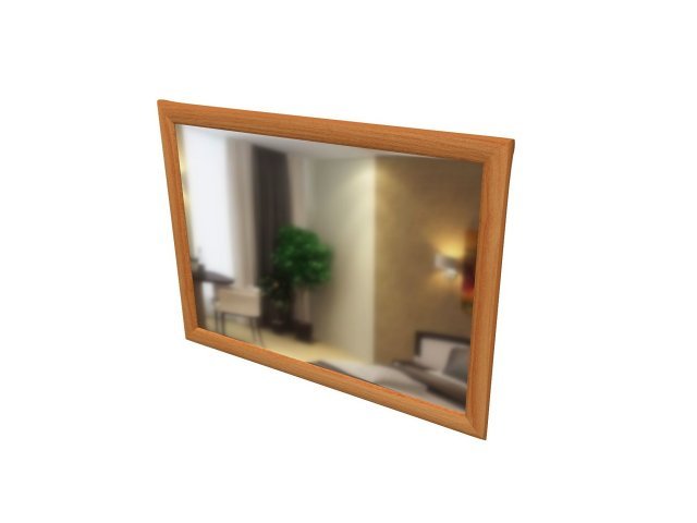 Зеркало в профиле МДФ для гостиницы 80х1,8х60 см - «Comfort Quadro», Вишня Оксфорд