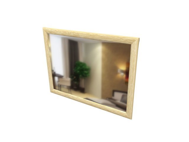 Зеркало в профиле МДФ для гостиницы 80х1,8х60 см - «Comfort Quadro», Дуб Беленый