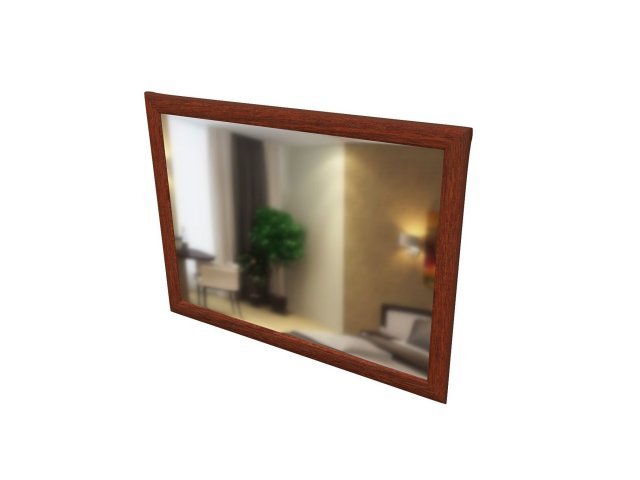 Зеркало в профиле МДФ для гостиницы 80х1,8х60 см - «Comfort Quadro», Орех