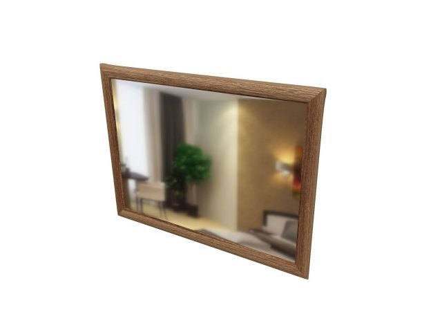 Зеркало в профиле МДФ для гостиницы 80х1,8х60 см - «Comfort Quadro», Ясень Шимо тёмный
