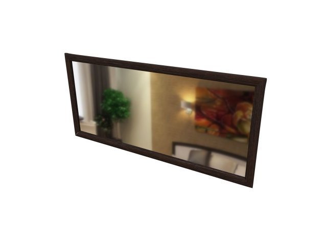 Зеркало в профиле МДФ для гостиницы 130х1,8х60 см - «Comfort Quadro», Дуб Венге