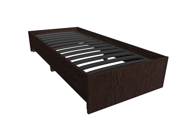 Односпальная кровать для гостиницы 96х206х36 см - «Comfort Next», Дуб Венге