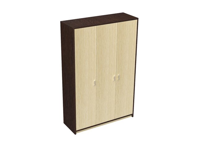 Трехсекционный шкаф для гостиницы 132х45х199 см - «Comfort Next», Дуб комбинированный