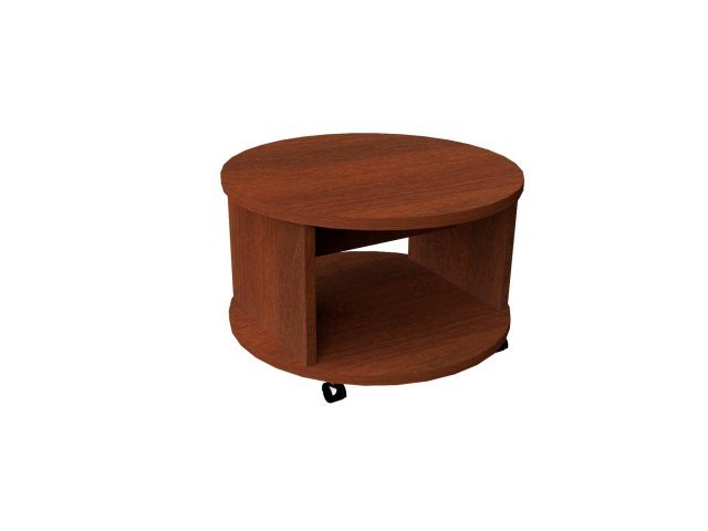 Журнальный стол с полкой для гостиницы D70х45 см - «Comfort Deco», Орех