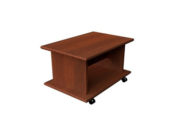 Журнальный стол с полкой для гостиницы 75х50х45 см - «Comfort Deco», Орех