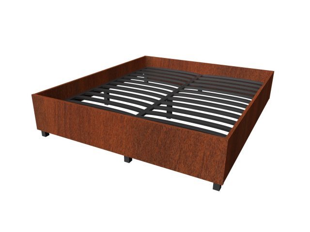 Двуспальная кровать для гостиницы 186х206х40 см - «Comfort Deco», Орех