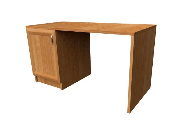 Прямой стол с тумбой для гостиницы 135х60х73 см - «Comfort Style», Вишня Оксфорд