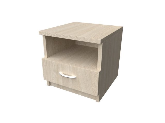 Прикроватная тумба с нижним ящиком для гостиницы 45х44х42 см - «Comfort Standart», Ясень Шимо светлый