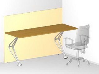 Одинарный стол с высокой фронтальной панелью